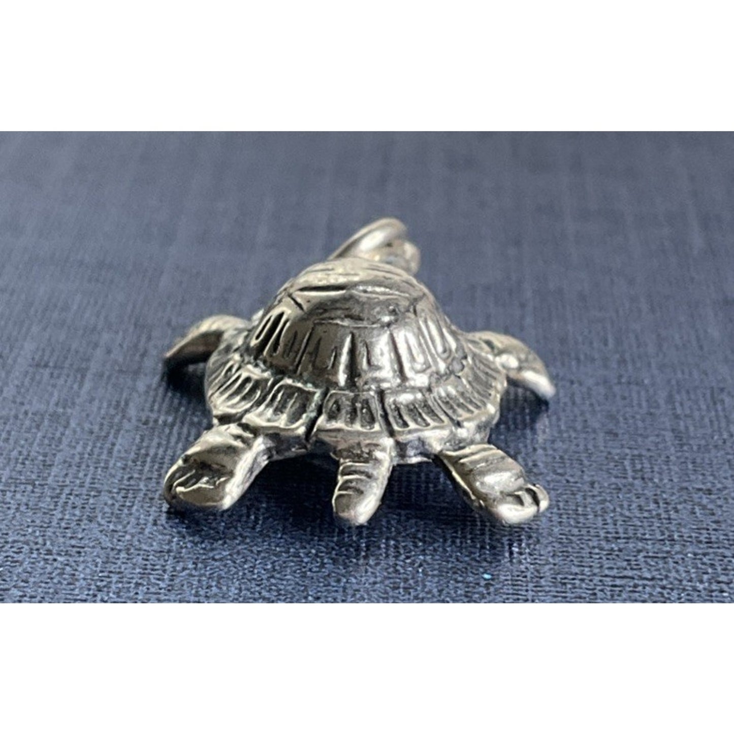 Vintage 925 Sterling Silver Sea Turtle Charm Pendant Coastal Beach Theme
