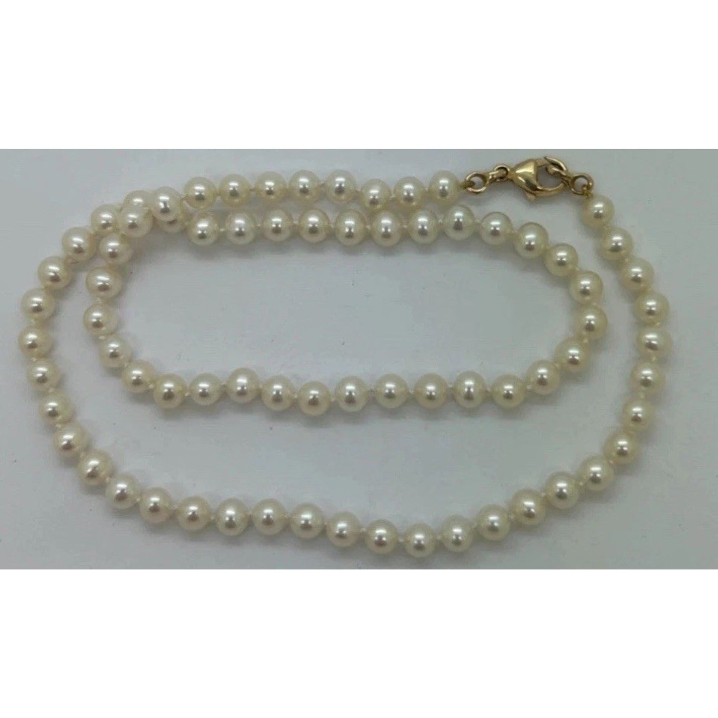 Pre owned James Avery 14k Gold 5mm Pearl Necklace 16” In JA Box