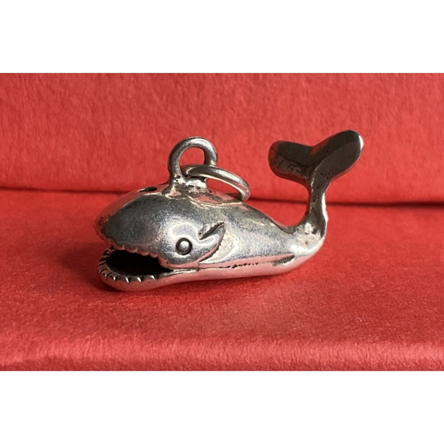 Vintage Sterling Silver Whale Charm Pendant Ocean Sea Life Theme
