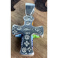 Sterling Silver Allan K Millefiori Murano Floral Glass Cross Pendant
