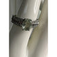 Sterling Silver Green Gemstone Halo Ring Oval Statement Ring 925 Size 8