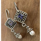 Sterling Silver Amethyst Pearl Dangle Earrings 925 Boho Artisan Drop