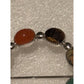 Vintage Sterling Silver Multi Stone Brooch Carnelian Tiger Eye Jasper Aventurine