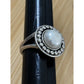 Vintage Sterling Silver Genuine Pearl Beaded Halo Statement Ring Size 7.5 10g