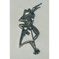 Vintage Sterling Silver Climbing Frog Brooch Pin 5.2g Tree Frog on Reed