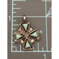 Vintage Sterling Silver Turquoise Cross Pendant Naive American Southwest Design