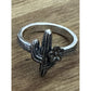 Pre owned James Avery RETIRED Sterling Silver and Bronze Cactus Blossom Ring Size 5.5