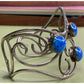Mexico 925 Sterling Silver Blue Opal Wide Scroll Cuff Bracelet 31g