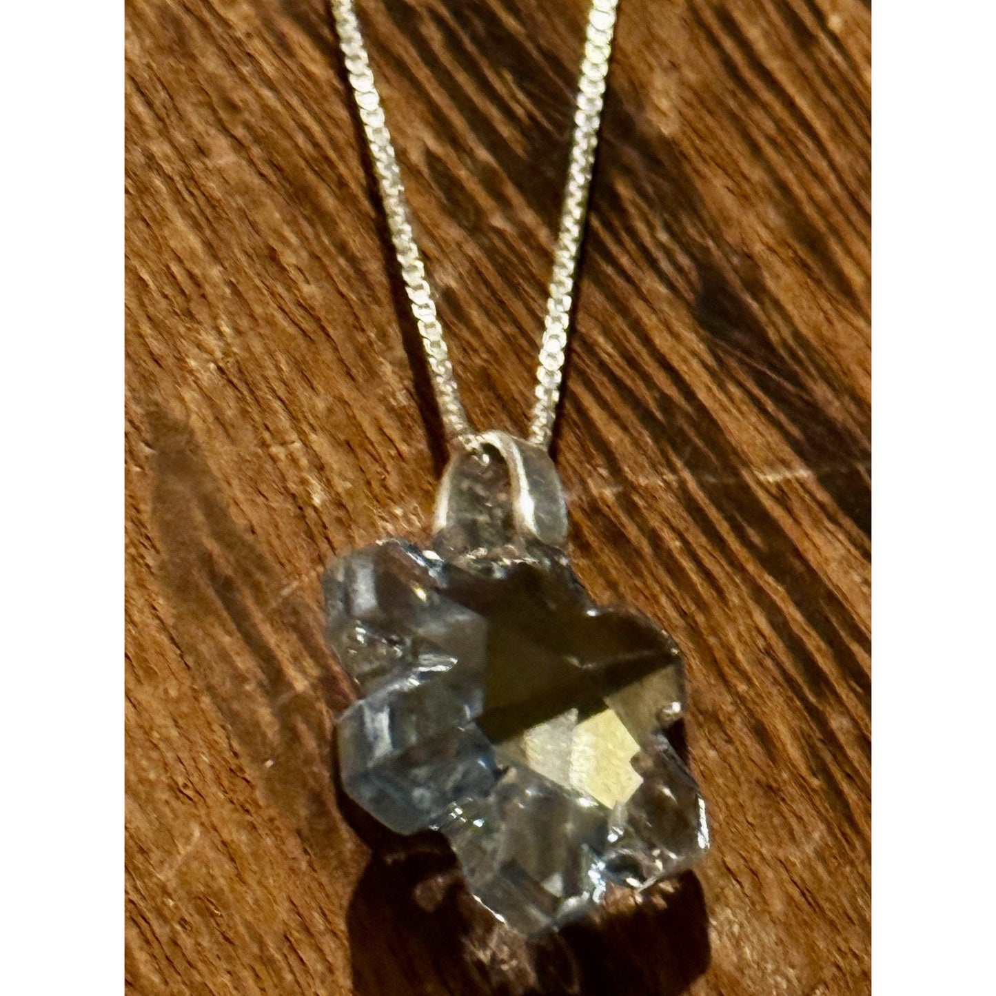 Vintage Sterling Silver Swarovski Crystal Snowflake Pendant Necklace 18”