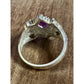 Vintage CCO Sterling Silver & 12K Gold Amethyst Ring Size 8.5 – 5.3g Leaf Design