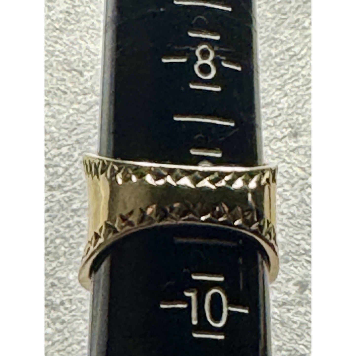 Gold Vermeil 925 Sterling Silver Wide Cigar Band Ring Diamond Cut Size 9