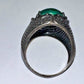 Vintage Sterling Silver Malachite Ring – Size 10.5 – Green Oval Stone – 8g