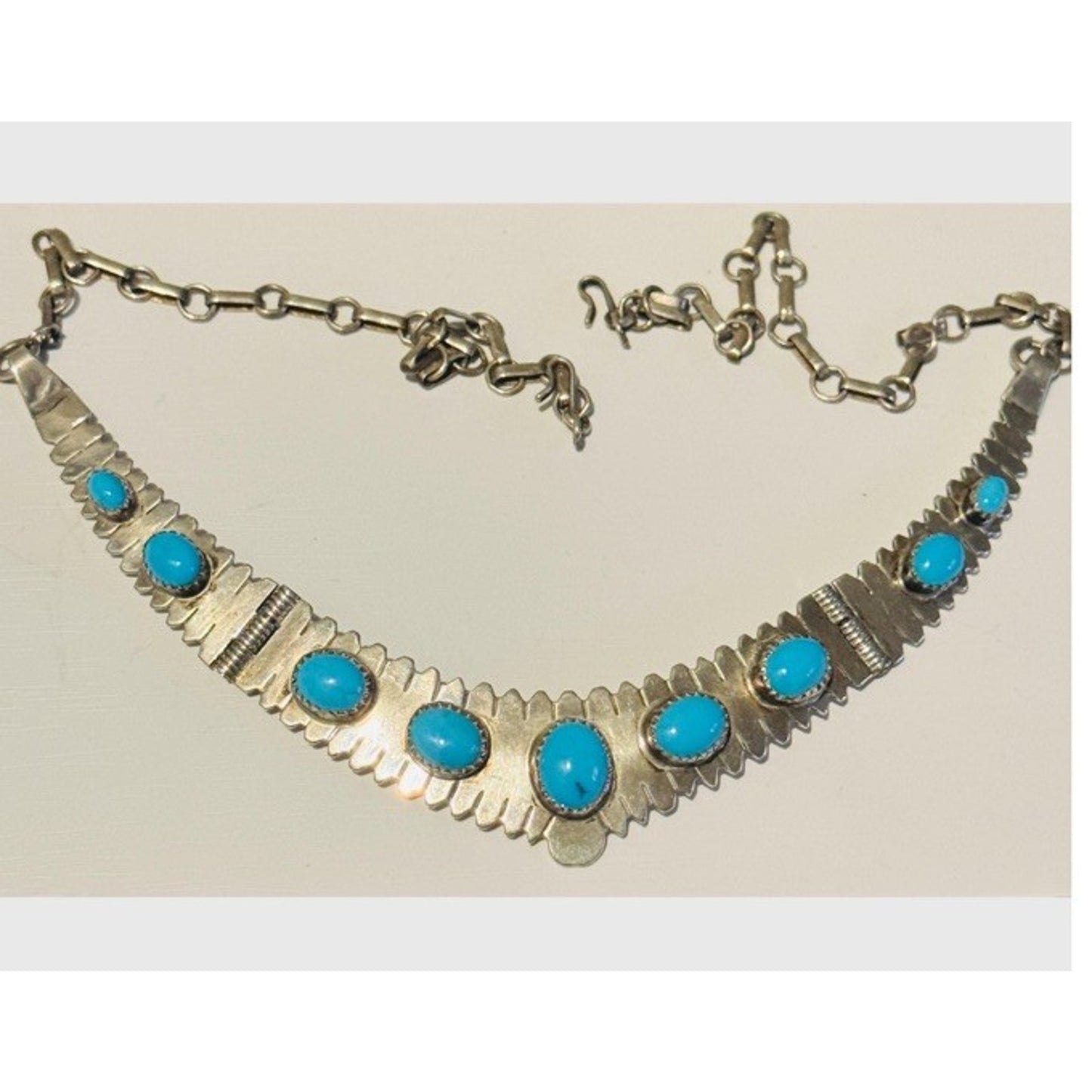 Vintage Sammy Charlie Necklace Sleeping Beauty Turquoise Signed Sterling SC 30.2