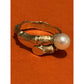Pre owned James Avery 14K Yellow Gold PEARL BAMBOO RING - Size 6 - Retired RARE!