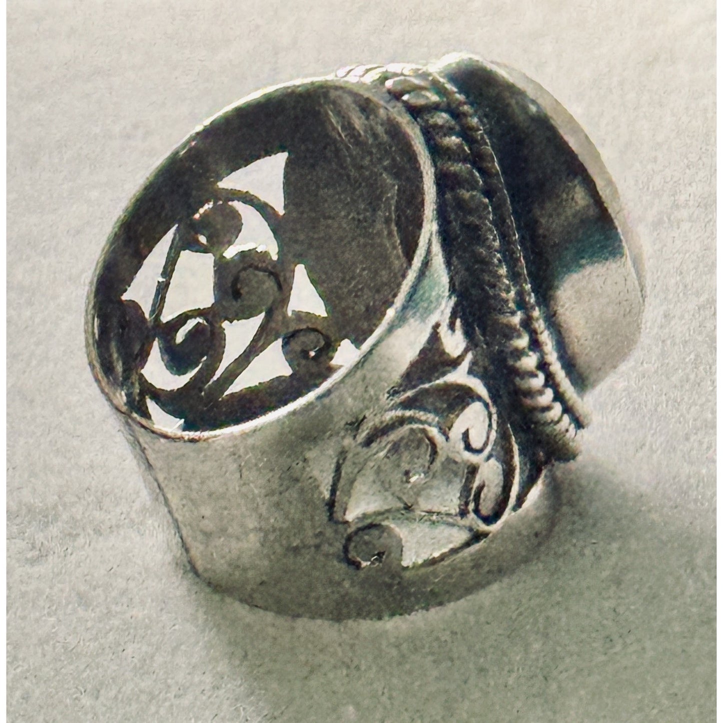 Vintage 925 Sterling Silver Natural Moonstone Statement Ring Size 8 13g Boho