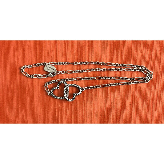 James Avery Retired Sterling Silver Two Hearts Necklace 8” Pre-Owned