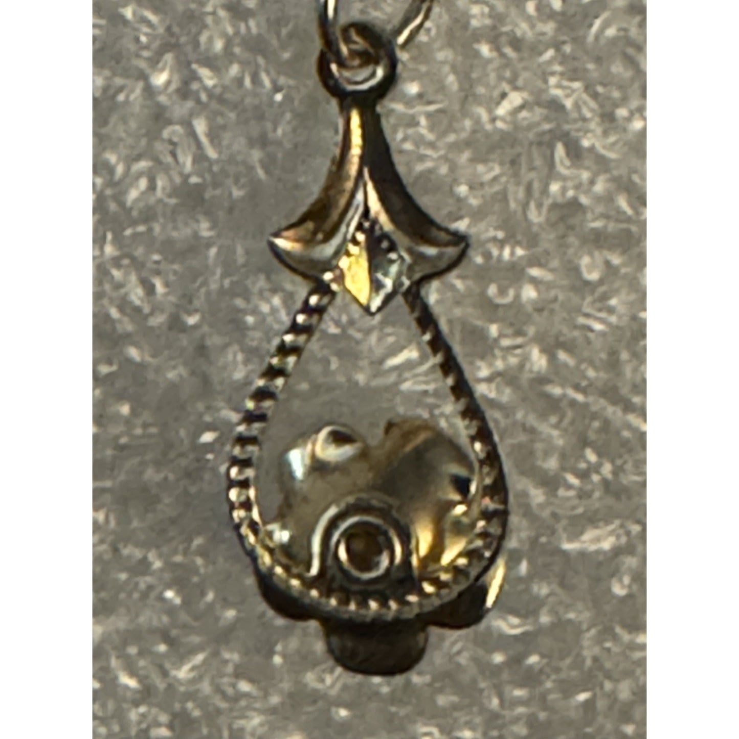 Vintage Rose Pearl Pendant on EAS Italy 925 Gold Plated Sterling Chain 24” Mint