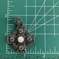Sterling Silver 18K Gold Accent Pendant Artisan Mixed Metal
