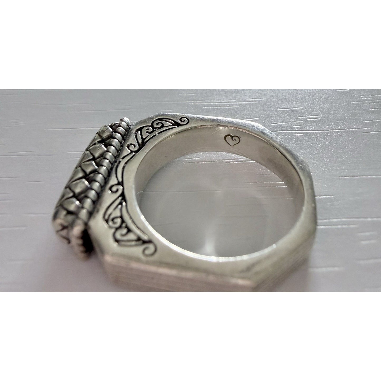 Vintage Brighton 925 Sterling Silver Woven Basket Weave Ring Statement Size 6