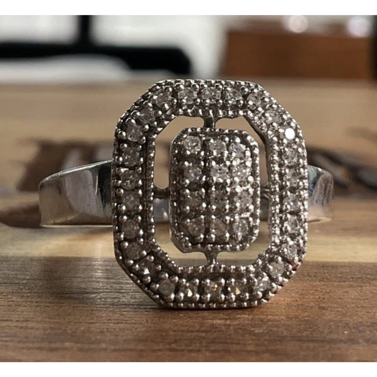Vintage HN HENG NGAI 925 Sterling Silver Pave Real Round-Cut Diamonds