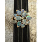 Vintage 18K HGE Gold Plated Opal Cluster Ring Natural Welo Opals Size 5.5