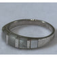 Vintage 925 Mother of Pearl Inlay 925 IND Sterling Silver Band Ring Size 9.5
