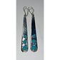 Vintage Native American Sterling Sleeping Beauty Turquoise Dangle Drop Earrings
