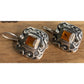 Silpada 925 Sterling Silver Amber Square Dangle Earrings