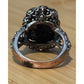 Vintage 18K GE Black Faceted Stone Cocktail Ring Gothic Victorian Revival Sz 8.5