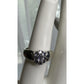Sterling Silver Amethyst Cluster Wide Band Ring Size 7.5 Purple February Stone