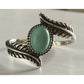 Vintage Turquoise Ring Sterling Silver Feathers & Turquoise Size 8.5 Southwester