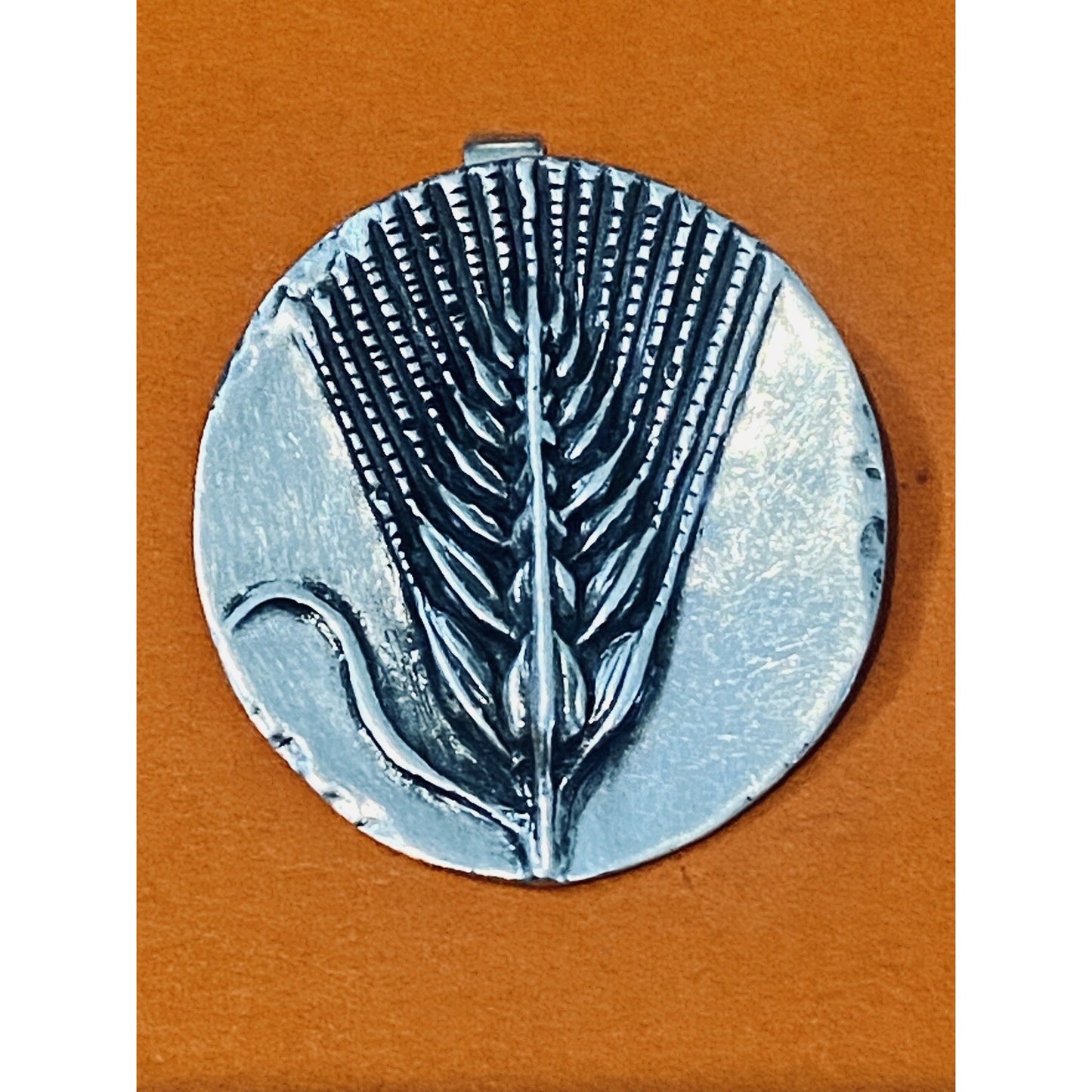 Retired James Avery Wheat Sheaf Harvest Medallion Pendant 1 1/4” Pre-Owned