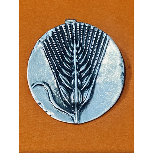 Retired James Avery Wheat Sheaf Harvest Medallion Pendant 1 1/4” Pre-Owned