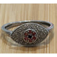 Vintage HSN Rarities Carol Brodie Sterling Silver Evil Eye Red Sapphire Ring Sz