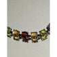 Multi Gemstone Sterling Silver Slider Bracelet Amethyst Garnet Citrine Peridot