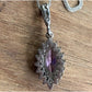 Fini Italy 925 Purple Halo Pendant & Necklace Italian Sterling Silver 21”