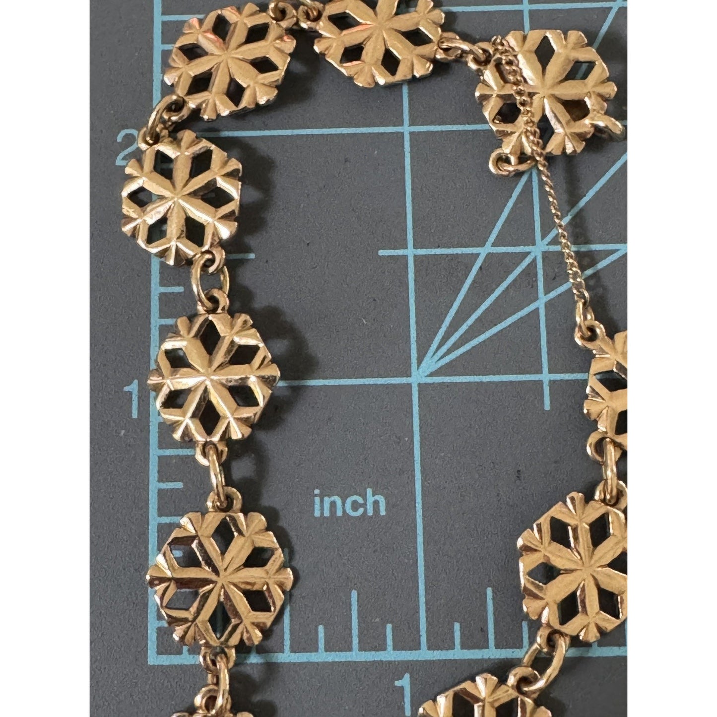 Pre Owned Retired ULTRA RARE James Avery 14K Crystalline Snowflake Bracelet 8” 18gr - 1984