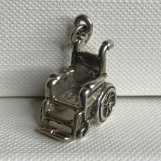 Vintage Sterling Silver 925 Wheel Charm Wheelchair Handicap Charm