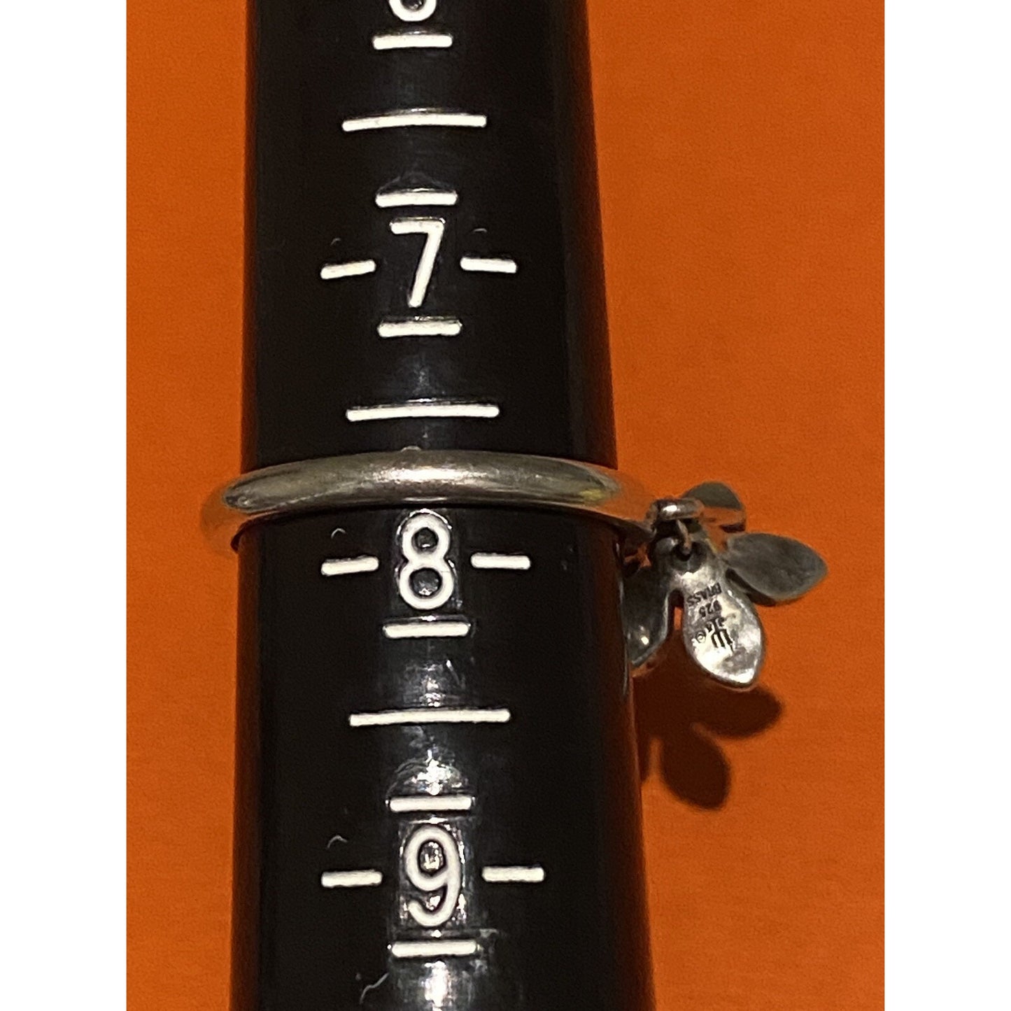 Pre owned James Avery Retired Silver and Brass Flower Dangle Ring Size 7 3/4
