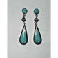 Vintage Sterling Silver Turquoise Dangle Drop Southwestern Earrings 2” Long 13g