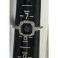 Sterling Silver 925 M Black Onyx Halo Ring CZ Accents Size 7.5