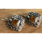 Silpada 925 Sterling Silver Amber Square Dangle Earrings