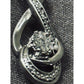 925 Sterling Silver Genuine Diamond Infinity Swirl Pendant Necklace 18” Italy 9g