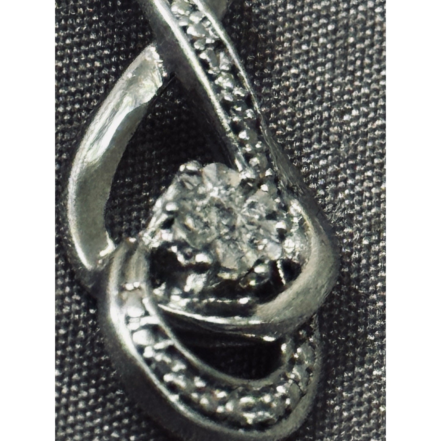 925 Sterling Silver Genuine Diamond Infinity Swirl Pendant Necklace 18” Italy 9g