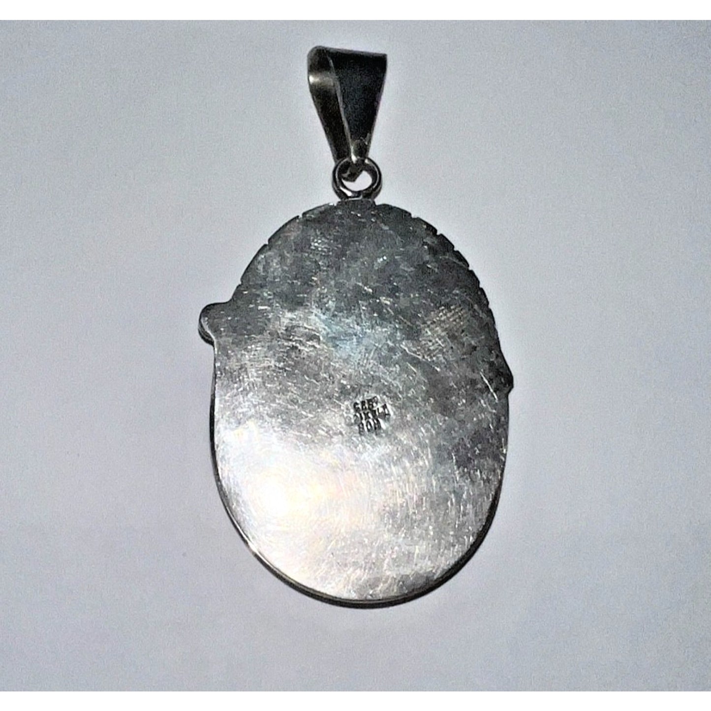Vintage Sterling Silver Large Kingman Turquoise Pendant Southwest Navajo Style