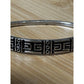 Vintage Mexico Sterling Silver Greek Key Hinged Bangle Bracelet 16g