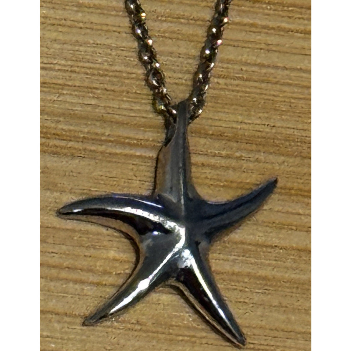 925 Sterling Silver Starfish Necklace 18” Italian Chain Beach Coastal
