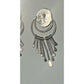 Vintage Sterling Silver AL Signed Onyx Dangle Earrings Southwestern Style