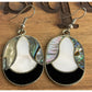 Vintage Alpaca Sterling Silver Mother of Pearl Abalone Inlay Dangle Earrings