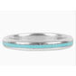 Retired Tiffany & Co. Blue Enamel Sterling Silver Narrow Stripe Band Ring Size 8